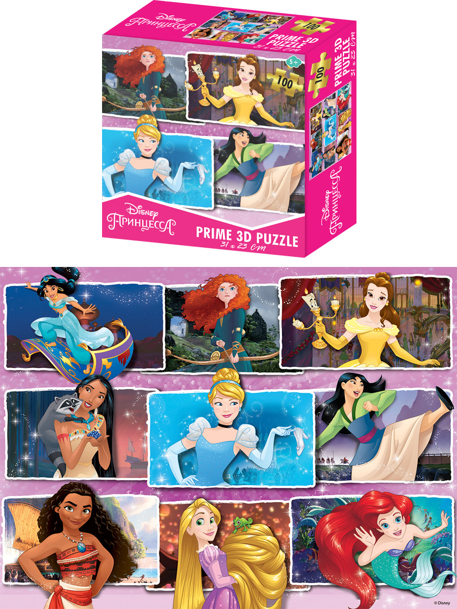 Пазл 3D 'Принцесса', 100 детал., 5+ Размер собранного пазла 31 х 23см, 13835