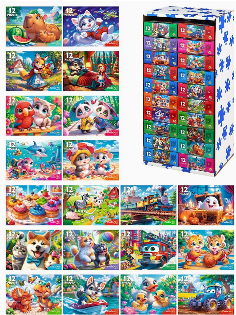 МИКС. ПАЗЛЫ 12 элементов. МИЛЫЕ КАРТИНКИ, П12-6626