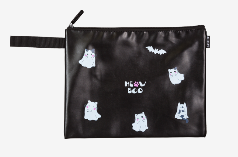Папка для тетрадей 'deVENTE. Ghost Meow' A4 (34,5x25,5x1,5 см) на молнии сверху, 8053520