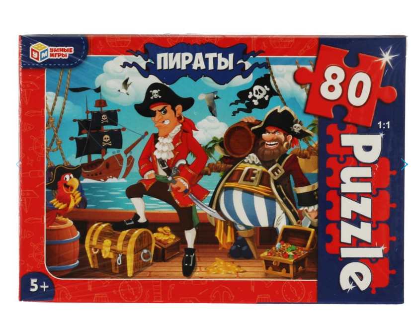 Пираты. Пазл классический в коробке. 80 деталей, 323478