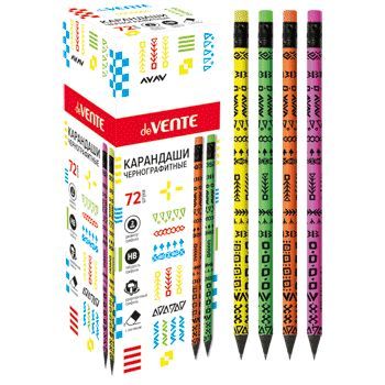 Карандаш чернографитный deVENTE 'Vivid' HB, диаметр гриф. 2 мм, с ластиком, 5032804