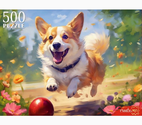 ПАЗЛЫ 500 элементов. ИГРИВЫЙ КОРГИ, П500-0500