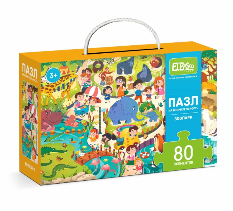 Пазл на внимательность 'Зоопарк' 80 элементов, ET01-024