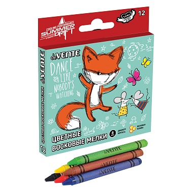Мелки школьные 'deVENTE. Foxy' восковые 12 шт, 8077203