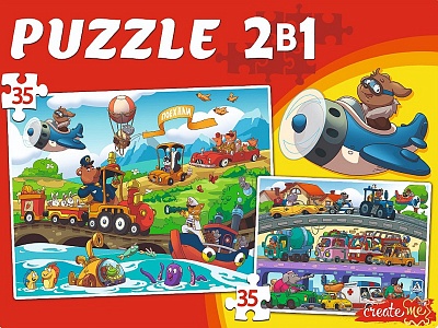 Макси-пазлы 2 в 1 Важный транспорт №6, 35 эл, П35-7250