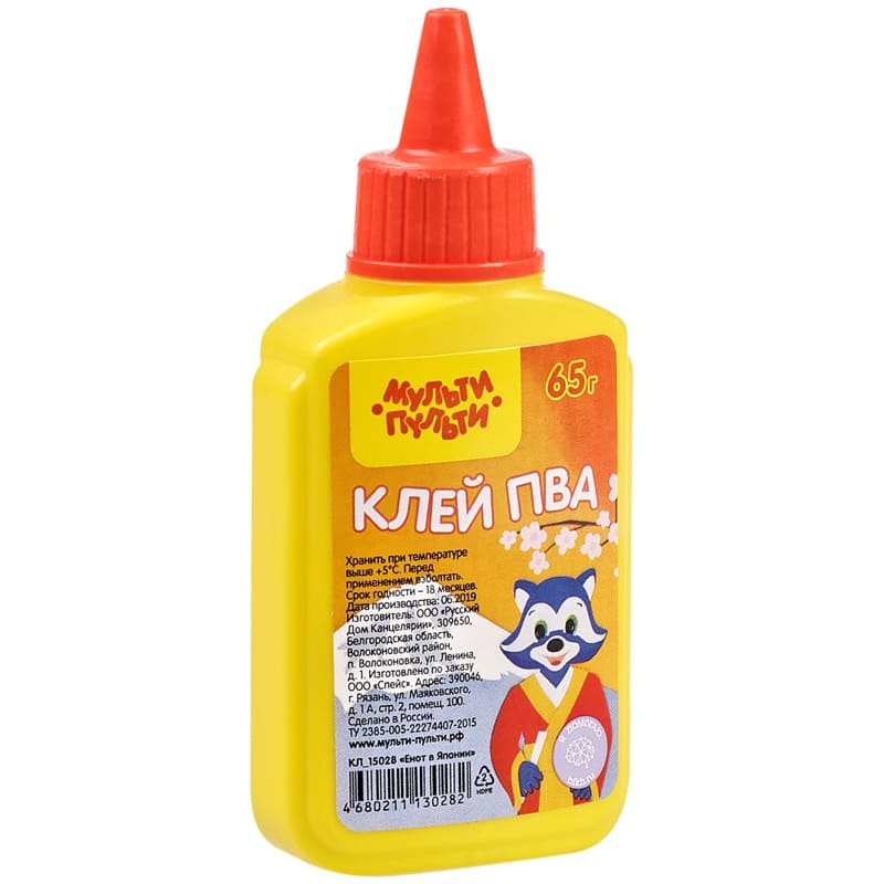 Клей ПВА Мульти-Пульти 'Енот в Японии' 65г, КЛ_15028