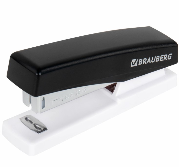 Степлер №24;6, 26;6 BRAUBERG 'STYLE', до 25 листов, черный, 272747