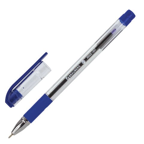 Ручка шариковая масляная BRAUBERG 'Max-Oil', СИНЯЯ, игольчатый узел 0,7 мм,141701