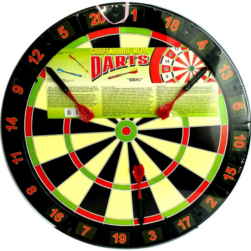 Игра Дартс круглый, 'Евро', +3 дротика, 00002