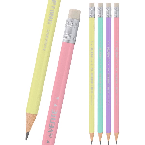 Карандаш чернографитный 'deVENTE.Pastel', HB , диаметр грифеля 2 мм , с ластиком, 5032337
