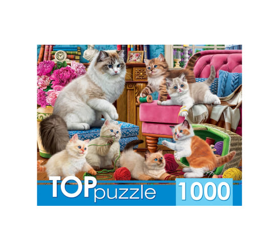 TOPpuzzle. ПАЗЛЫ 1000 элементов.' Озорные котята', ХТП1000-2158