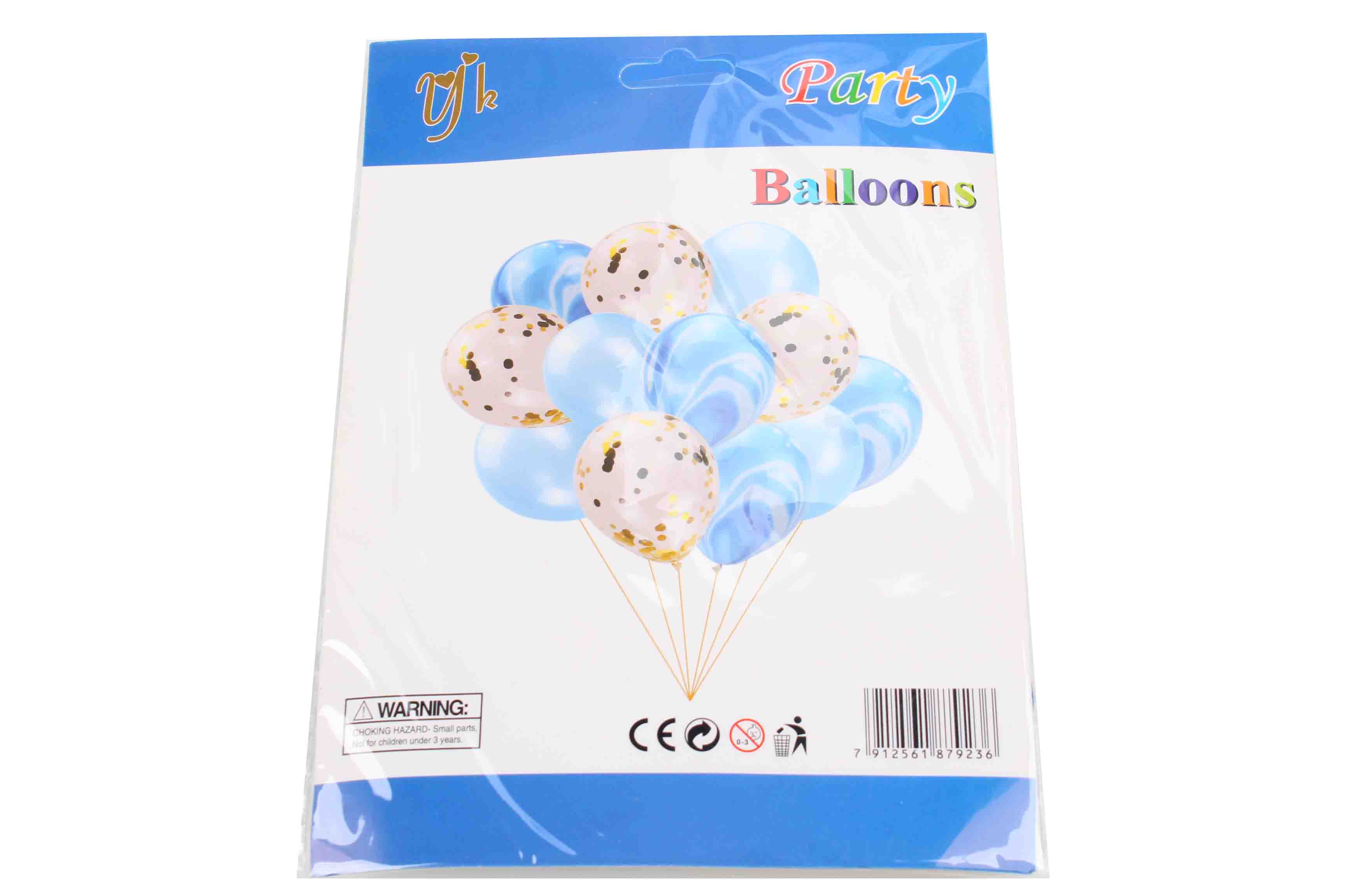 Набор шаров 'Голубой мрамор-конфетти', 12 шт. в наборе, 9236