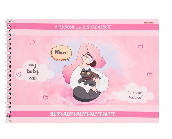 Альбом для рисования 24 л., А4, спираль, ассорти дизайн