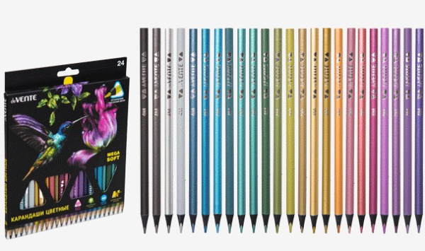 Карандаши цветные 'deVENTE. Triolino Ultra 4М. Metallic' 24 цвета, 4М, 5022337